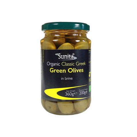 Sunita Green Olives Organic 360g (Pack of 6)