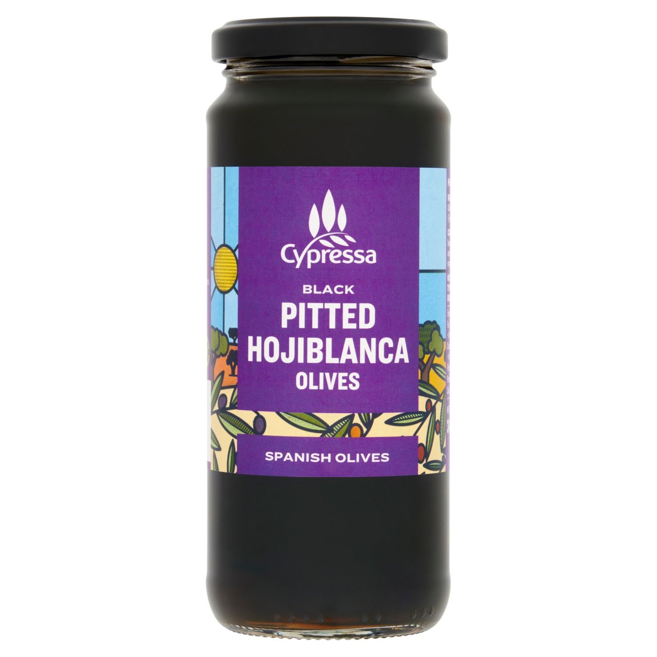 Cypressa Pitted Black Olives 340g (Pack of 6)