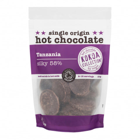 Kokoa Collection Organic Tanzania 58% Hot Chocolate 210g (Pack of 6)