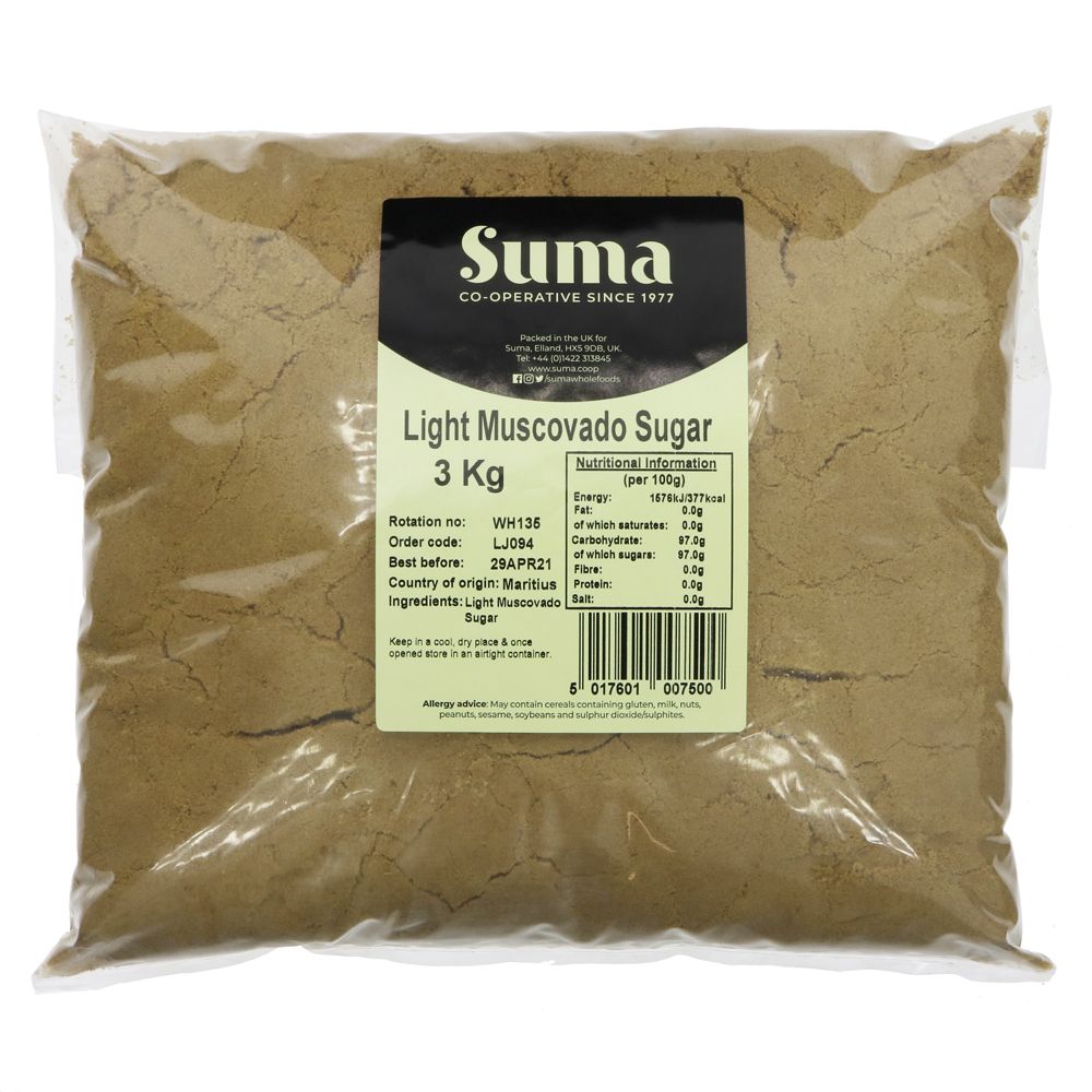 Suma Bagged Down Light Muscovado Sugar 3 Kg