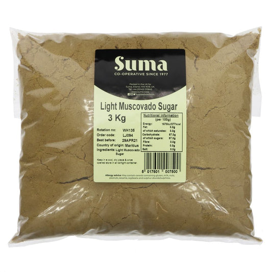 Suma Bagged Down Light Muscovado Sugar 3 Kg