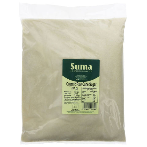 Suma Bagged Down Organic Raw Cane Sugar 3kg