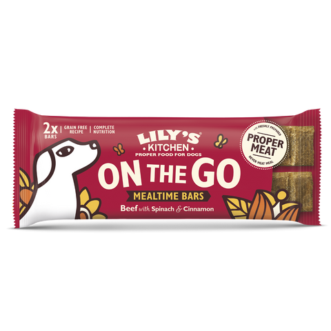 Lily's Kitchen Beef On the Go Bars for Dogs 40g (Pack of 16)