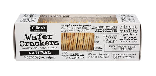 Olina's Bakehouse Natural Wafer Crackers 100g (Pack of 12)