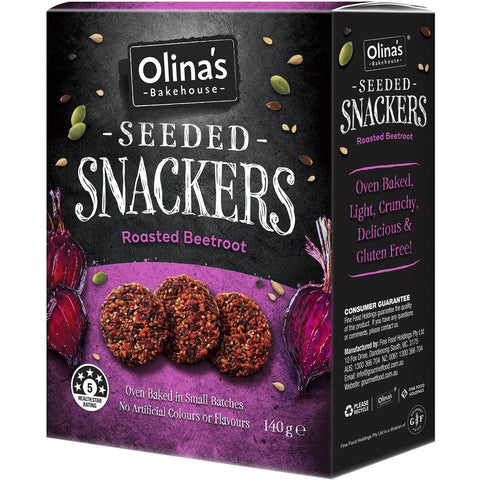 Olina's Bakehouse Seeded Snackers with Roasted Beetroot 140g (Pack of 6)