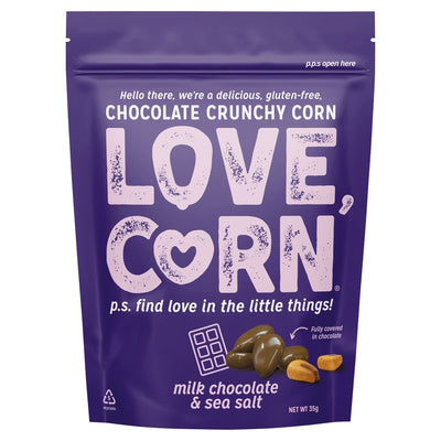 Love Corn Milk Chocolate & Sea Salt 35g (Pack of 10)