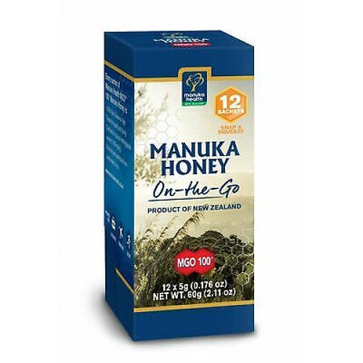 Manuka Health MGO 100+ Pure Manuka Honey - Snap Pack -5g - pack of 12