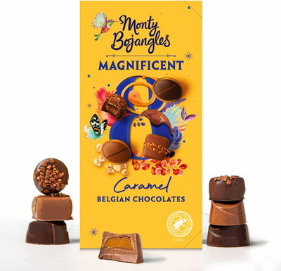 Monty Bojangles Magnificent 8 Luxury RFA Belgian Chocolate Caramels Collection Gift Box 115g (Pack of 8)