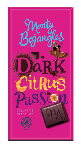Monty Bojangles RFA DARK Citrus Passion Chocolate Bar 150g (Pack of 18)