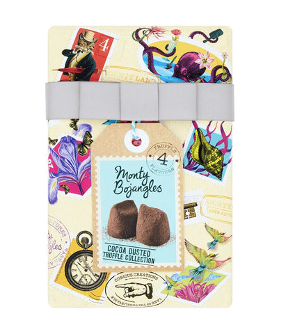 Monty Bojangles Cocoa Dusted Truffles Selection Peacock Blue Gift Wrap Carton 190g (Pack of 5)