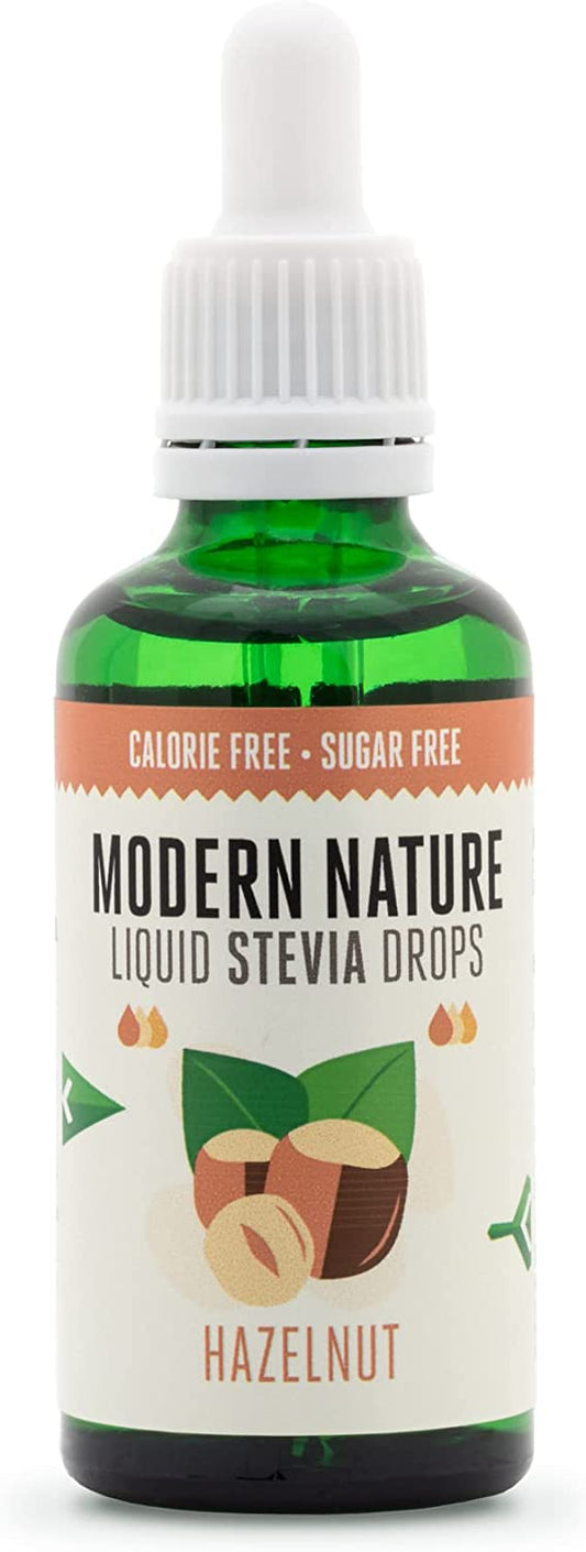 Modern Nature Stevia Drops Hazelnut Sweetener 50ml