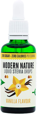 Modern Nature Stevia Drops Vanilla Sweetener 50ml
