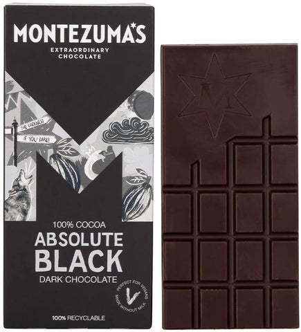 Montezumas 100% Cocoa Absolute Black Chocolate Bar 90g (Pack of 12)