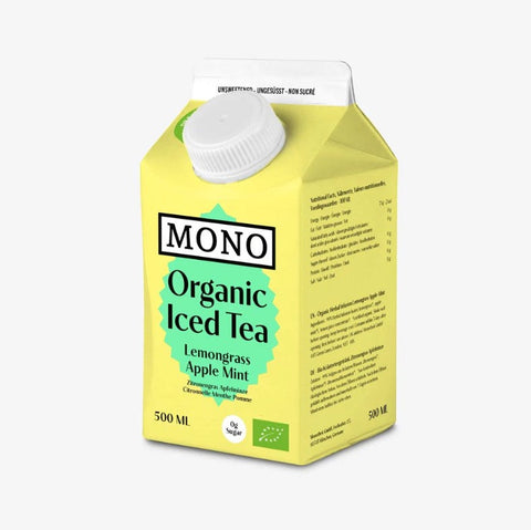 Mono Tee Organic Iced Tea Lemongrass, Apple Mint 500ml (Pack of 8)