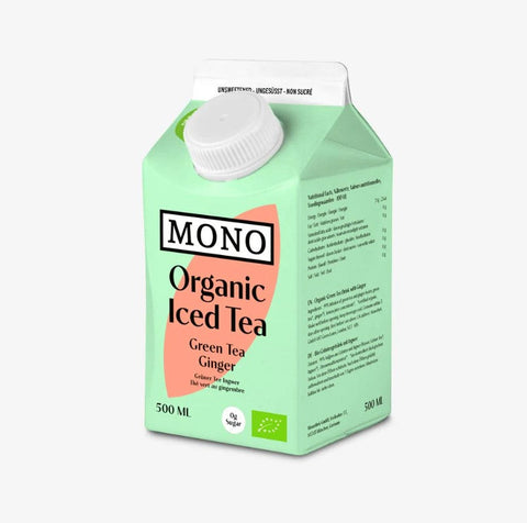 Mono Tee Organic Iced Tea Green Tea Ginger 500ml (Pack of 8)