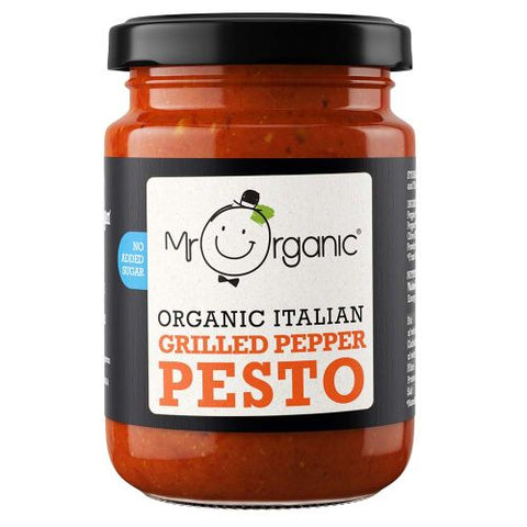 Mr Organic Grilled Pepper Pesto 130g (Pack of 6)