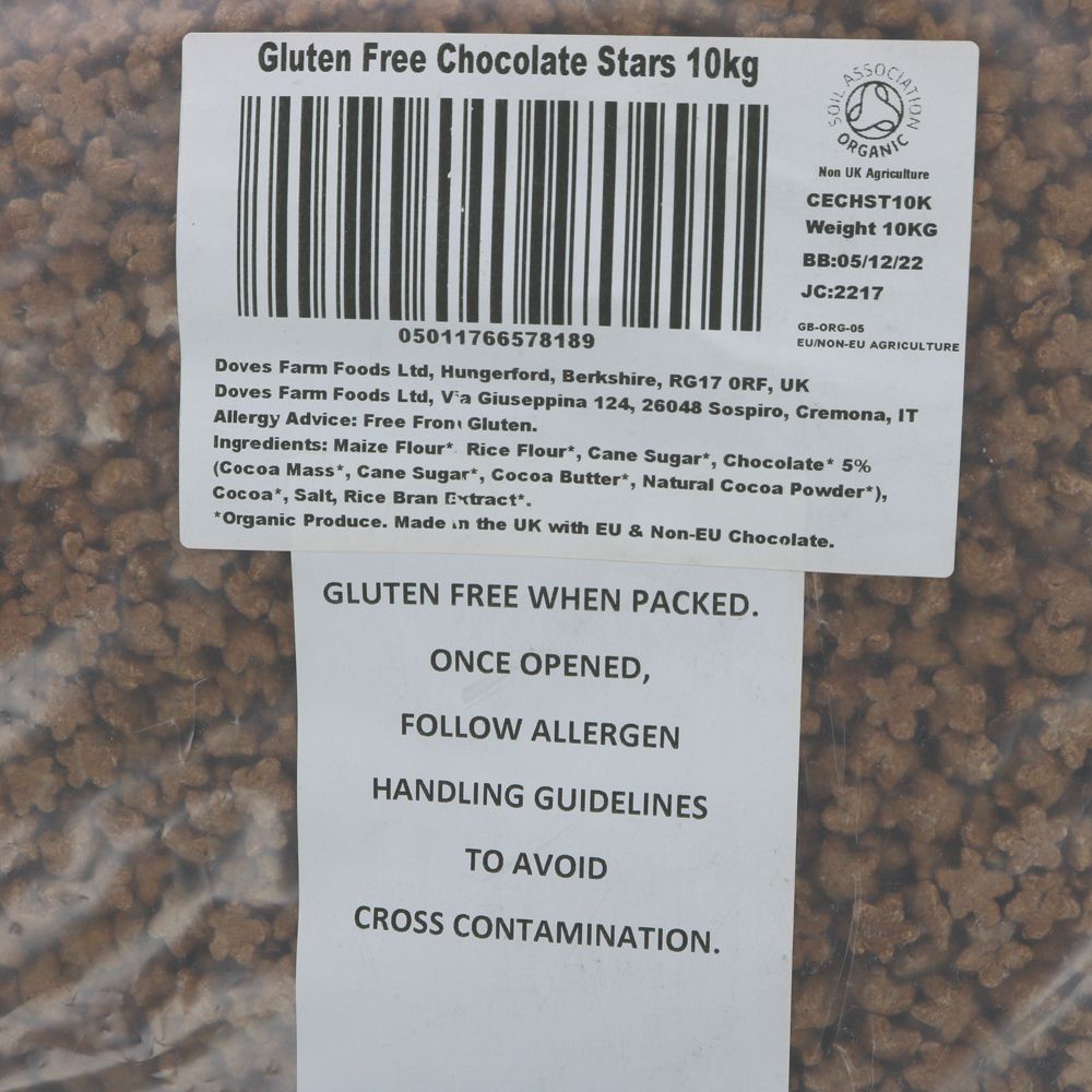 Doves Farm Chocolate Stars Bulk Organic 10 Kg