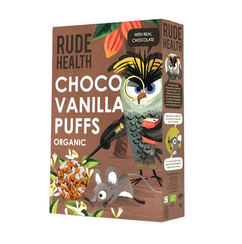 Rude Health Foods Chocolate Vanilla Puffs Organic 200g (Pack of 7)