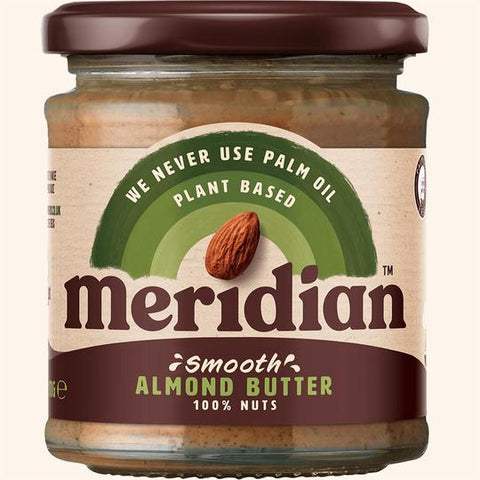 Meridian Foods Organic Almond Butter Smooth 100% Nuts 170g