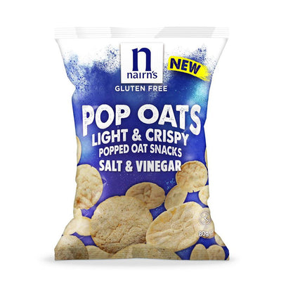 Nairn's Gluten Free Pop Oats Salt & Vinegar Sharing Bag 80g (Pack of 4)