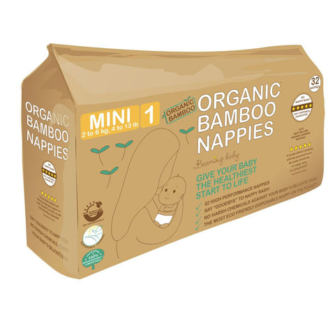 Beaming baby Organic Bamboo Nappies Size 1 32 (Pack of 4)