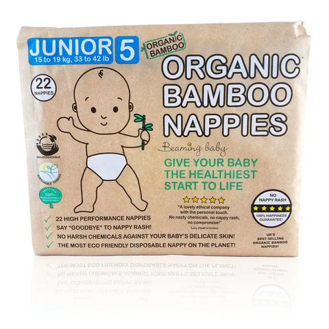 Beaming Baby Organic Bamboo Nappies Size 5 22 (Pack of 4)