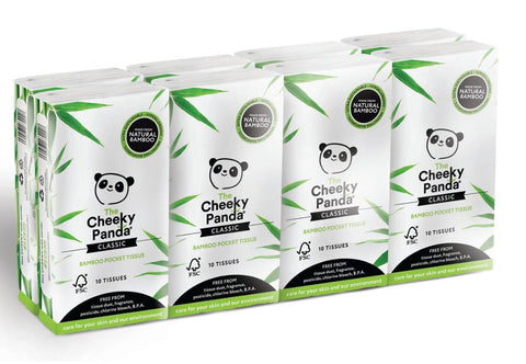 The Cheeky Panda Facial Tissue - Pocket 8 Packs (Pack of 12)