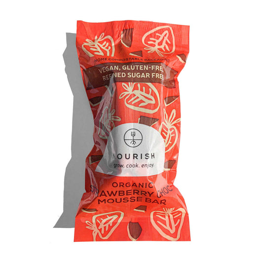 Nourish Grow Cook Enjoy Nourish Organic Strawberry Choc Mousse Bar 60g