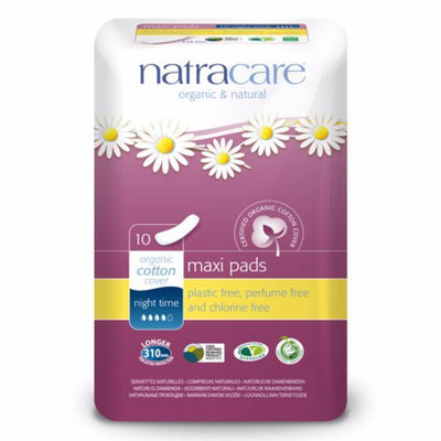 Natracare Maxi Pads Night Time 10 Pieces
