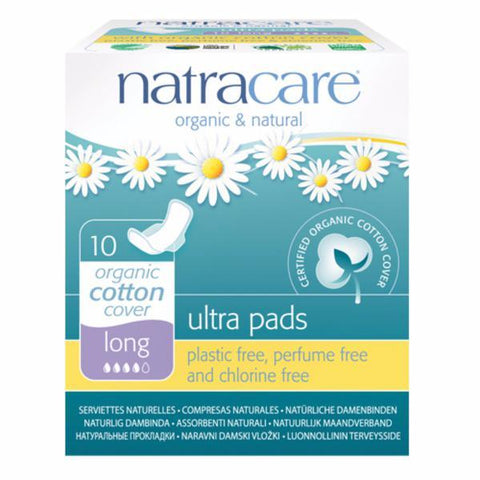 Natracare Ultra Pads Long with Wings 10 Pieces