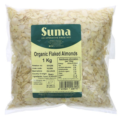 Suma Bagged Down Organic Almonds Flaked 1kg