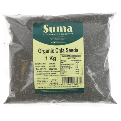 Suma Bagged Down Organic Chia Seeds 1kg