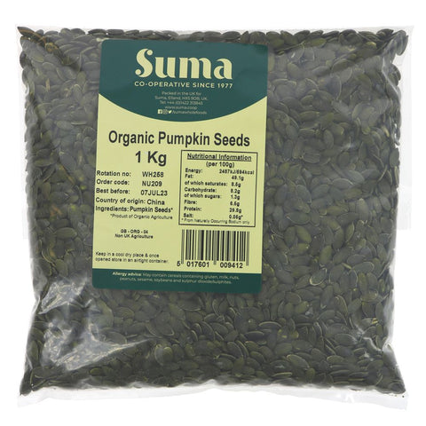 Suma Bagged Down Organic Pumpkin Seeds 1kg