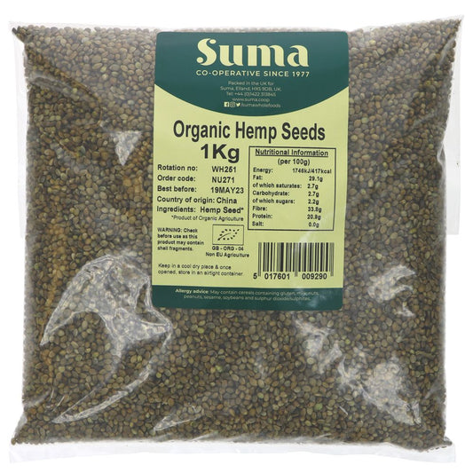 Suma Bagged Down - Organic Hemp Seeds 1kg