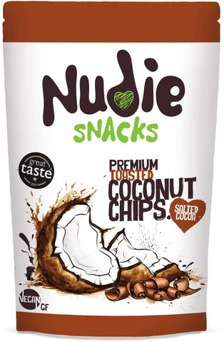 Nudie Snacks Toasted Coconut Chips Salted Cocoa 35Gm (Pack of 12)