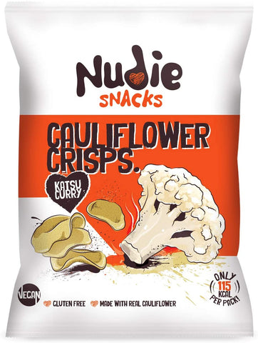 Nudie Snacks Cheese and Caramelised Onion Cauliflower Crisps 22g (Pack of 12)