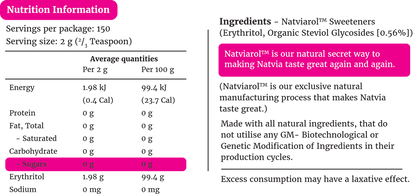 Natvia 100 % Natural Sweetener Canister 300g