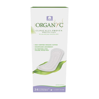 Organyc Pantyliner Light Flow - Flat - 24 Liners 87g (Pack of 12)