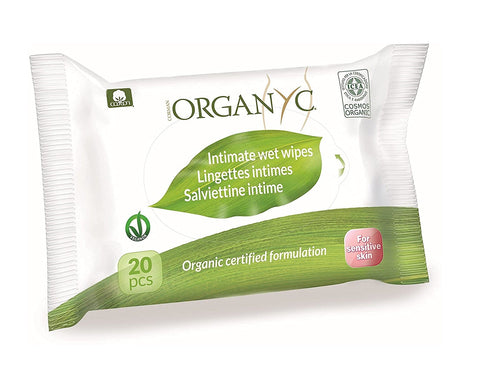Organyc Intimate Wet Wipes - 20 Pcs 147g (Pack of 12)