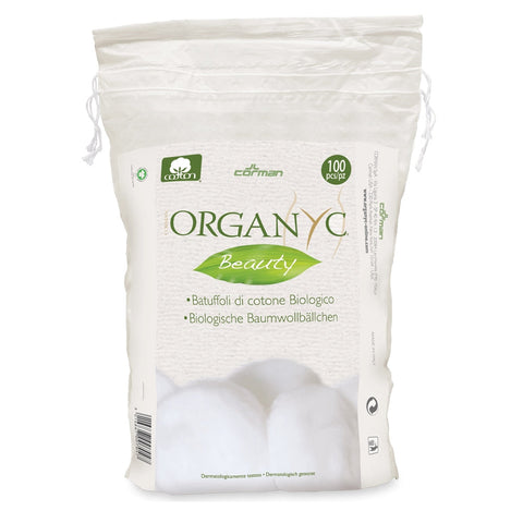 Organyc 100% Organic Cotton Balls - 100 Pcs 73g (Pack of 12)