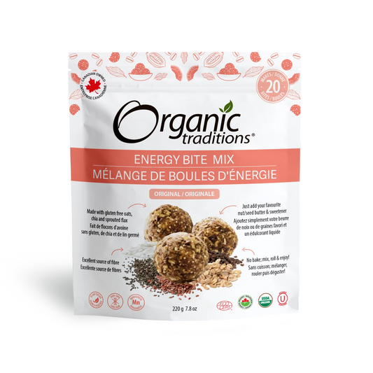 Organic Traditions Energy Bite Mix Original 220g (Pack of 6)