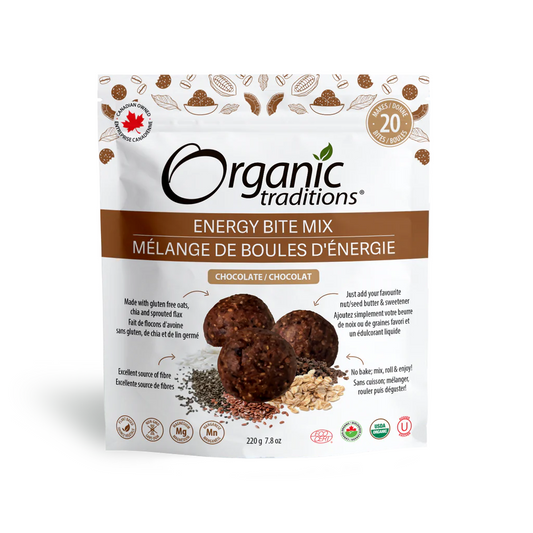 Organic Traditions Energy Bite Mix Chocolate 220g (Pack of 6)