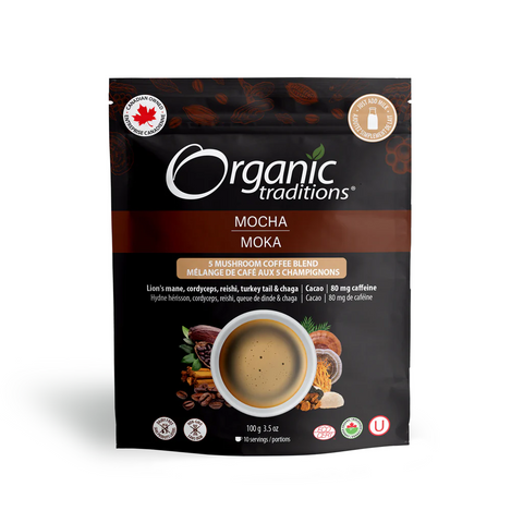 Organic Traditions 5 Mushroom Coffee Blend Mocha 100g (Pack of 6)