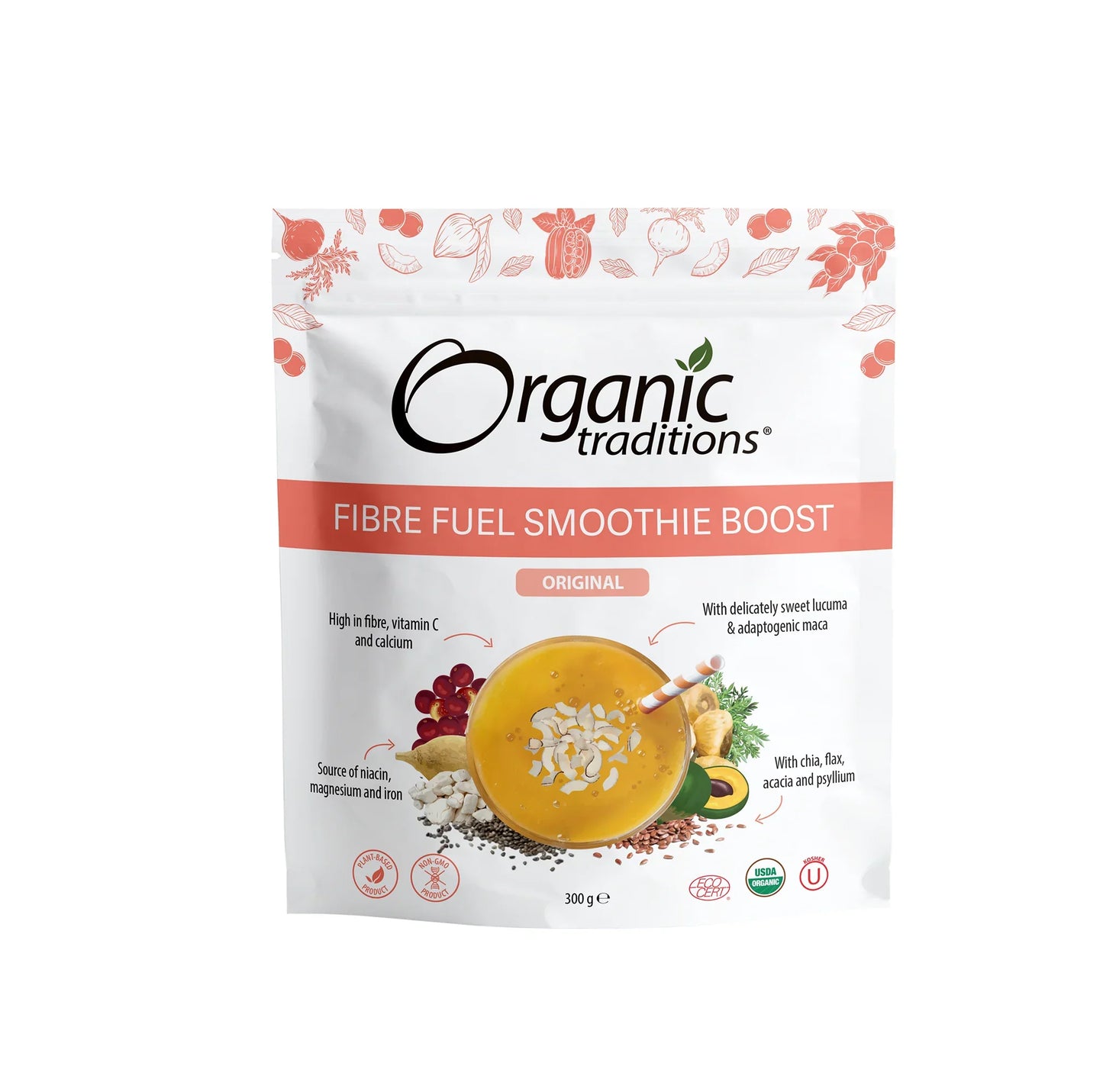 Organic Traditions Fibre Fuel Smooth-Original 300g (Pack of 6)