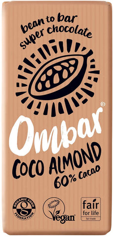 Ombar Coco Almond Raw Chocolate 70g (Pack of 10)