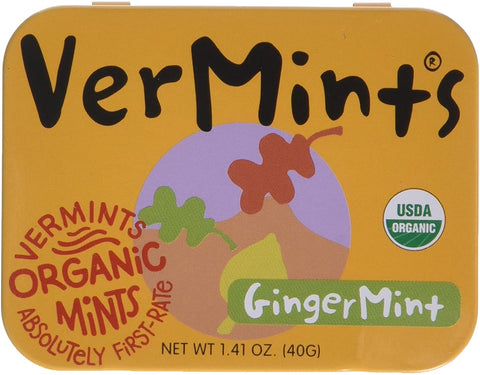 VerMints Organic Ginger Mints  40g (Pack of 6)