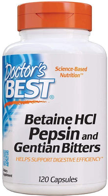 Doctor's Best Betaine HCL Pepsin & Gentian Bitters - 120 caps