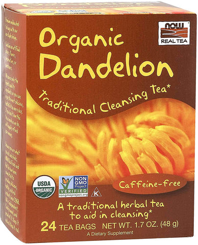 NOW Foods Dandelion Cleansing Herbal Tea - 24 tea bags