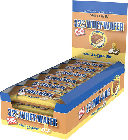 Weider 32% Whey-Wafer, Vanilla Yoghurt - 24 bars
