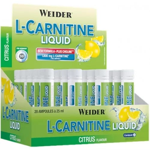 Weider L-Carnitine Liquid, Citrus - 20 x 25 ml.